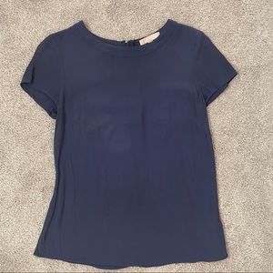 BR zip back navy blouse